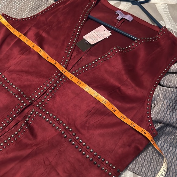 Premise Cardigan, open front, sleeveless, faux suede - Picture 6 of 8